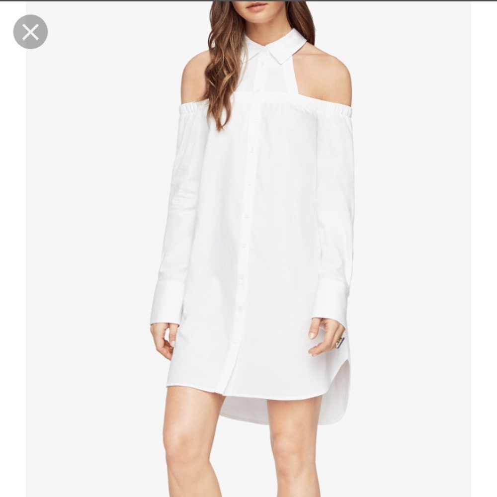 NWT BCBGMAXAZRIA ROWAN COLD SHOULDER SHIRT DRESS